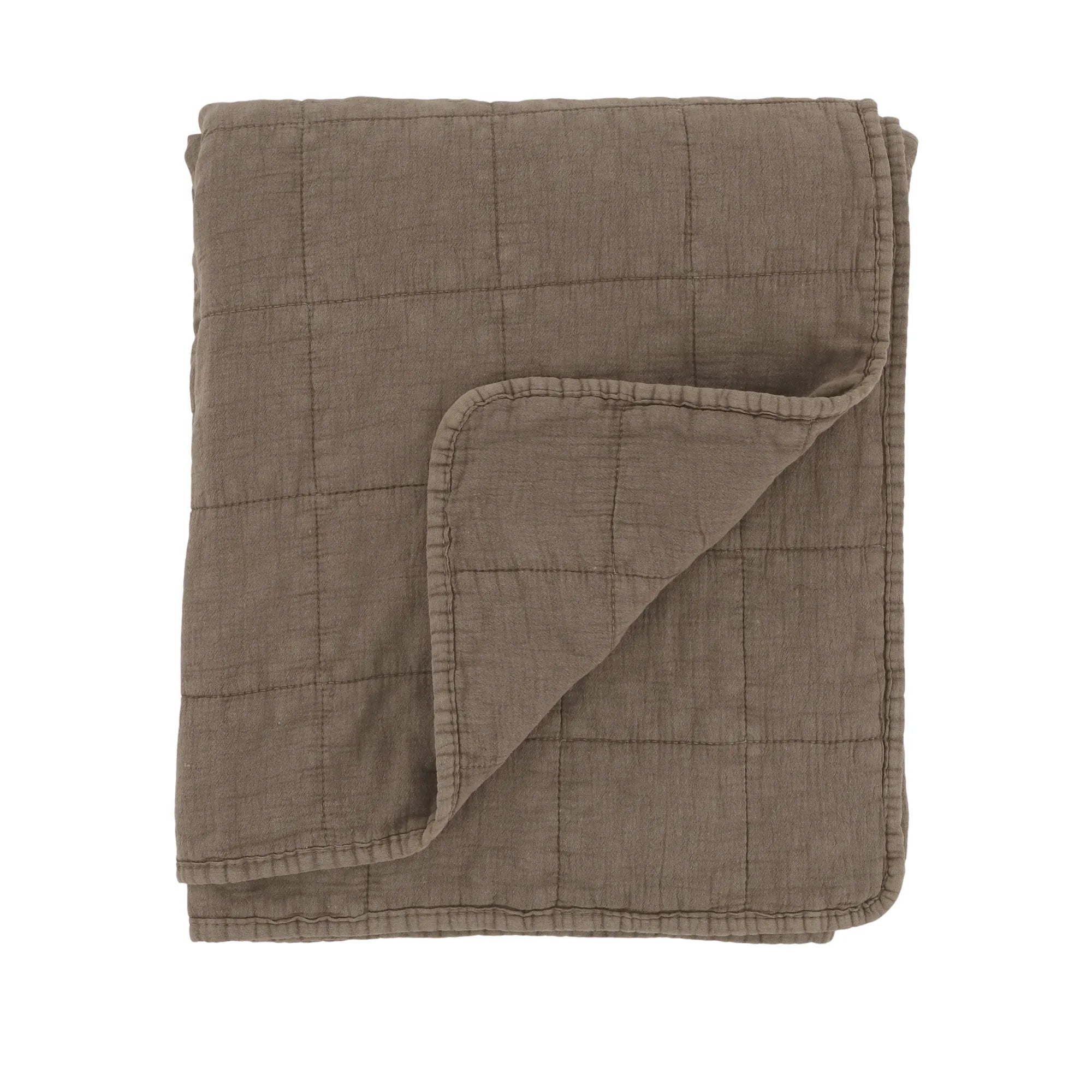 Chic Antique Aix Vintage Quilt aus Baumwolle in Walnuss 130 × 180 cm