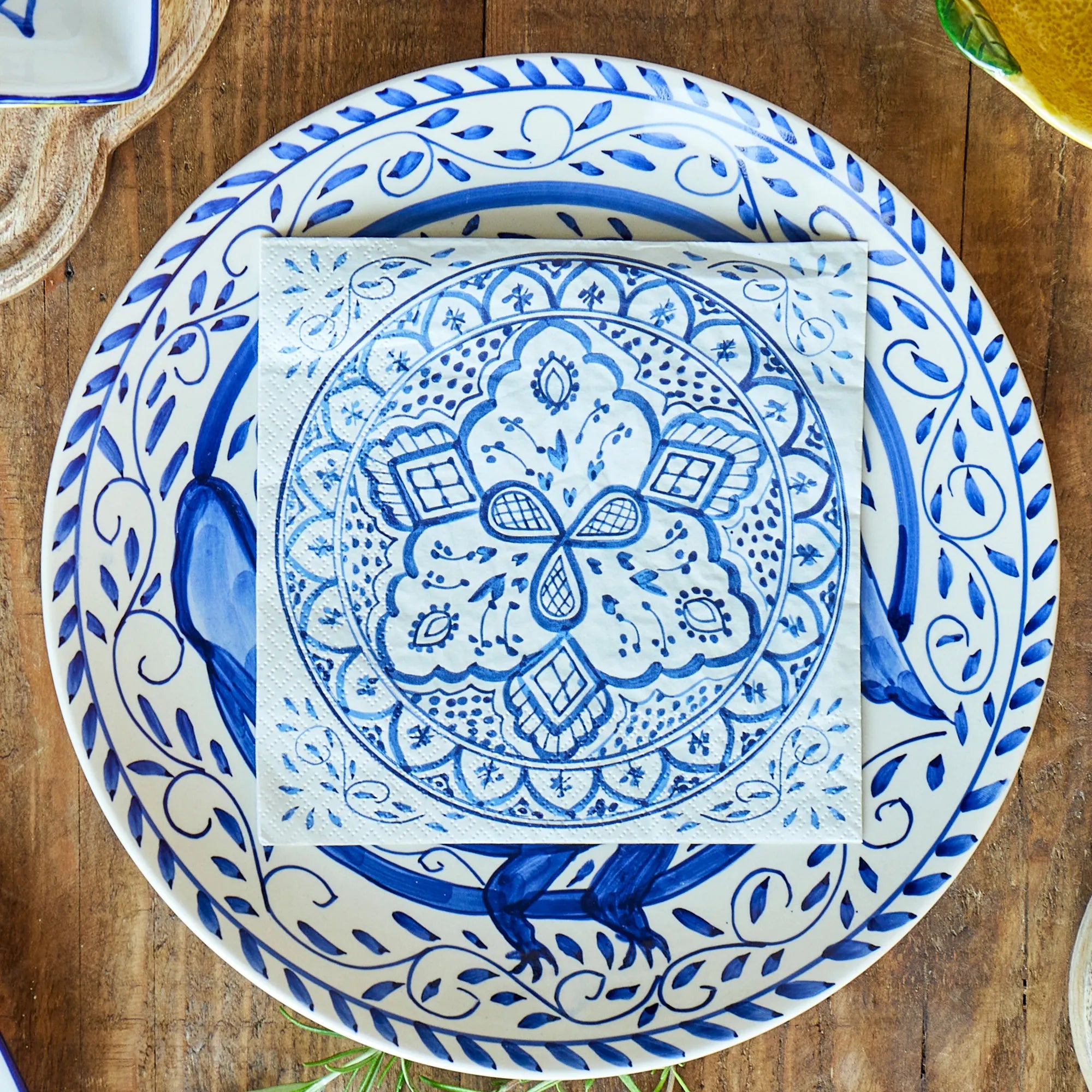 Bloomingville Servietten „Karlie“ blau maritim 20 Stück 33x33 cm