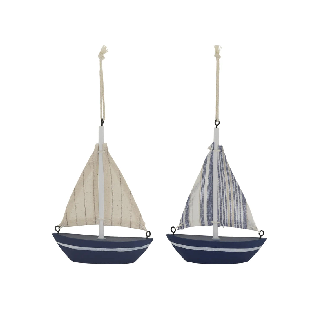 Segelboot Set aus Holz blau & Weiß von Chic Antique