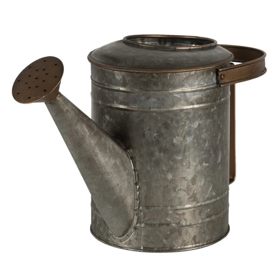 Clayre & Eef Deko Gießkanne aus Metall grau Vintage