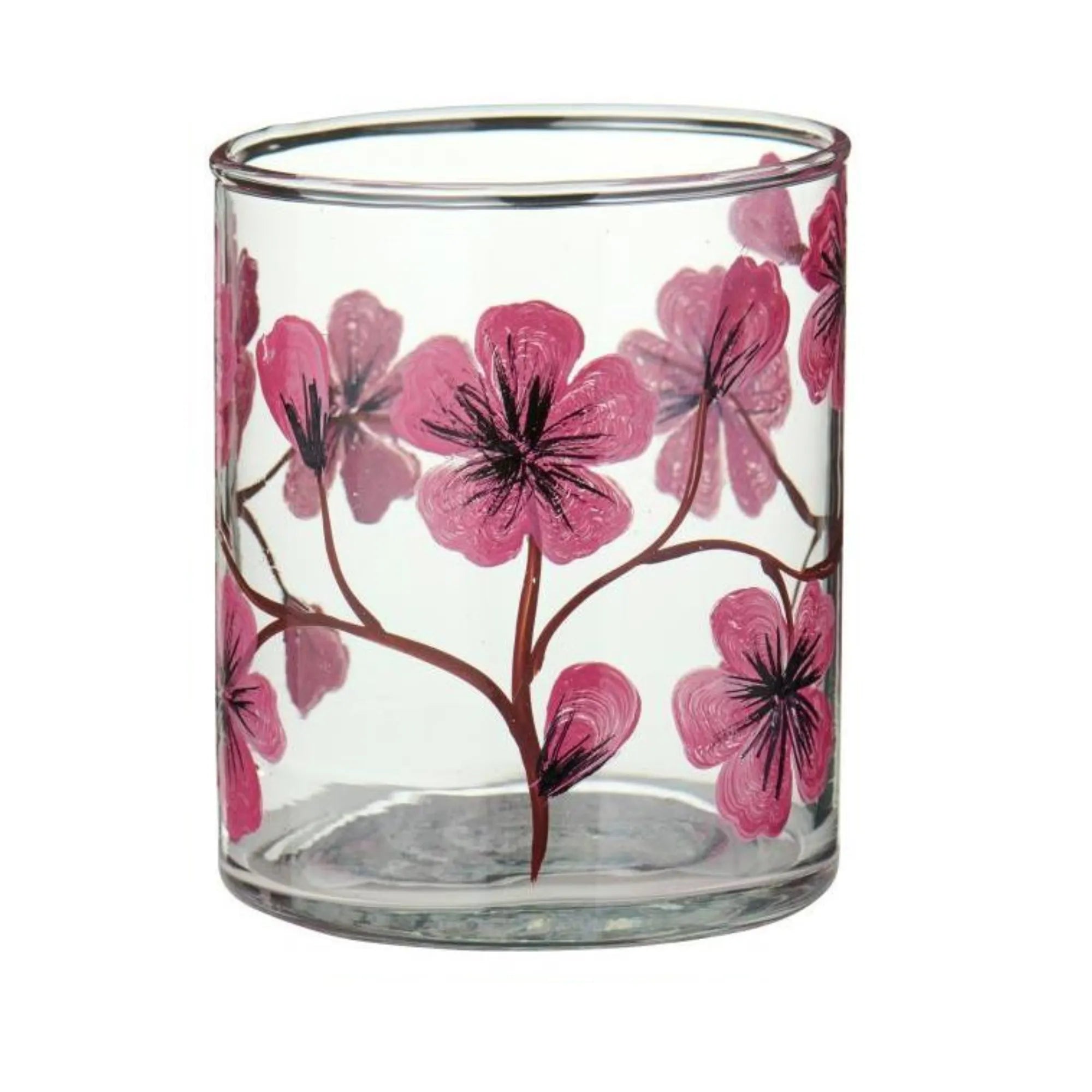 Ib Laursen Teelichthalter aus Glas handbemalt – 6 florale Designs