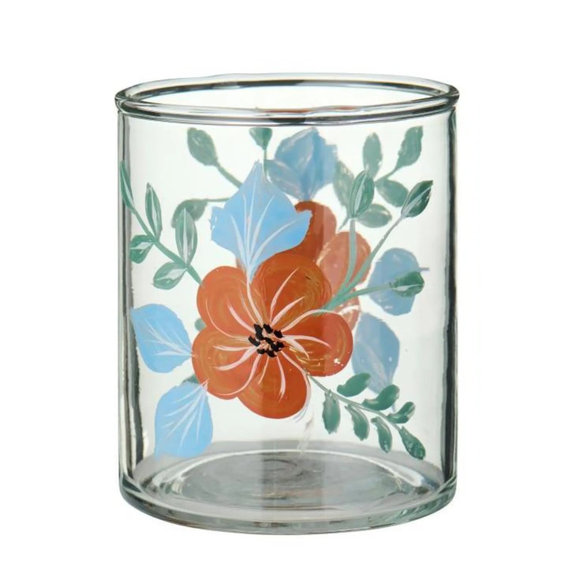 Ib Laursen Teelichthalter aus Glas handbemalt – 6 florale Designs
