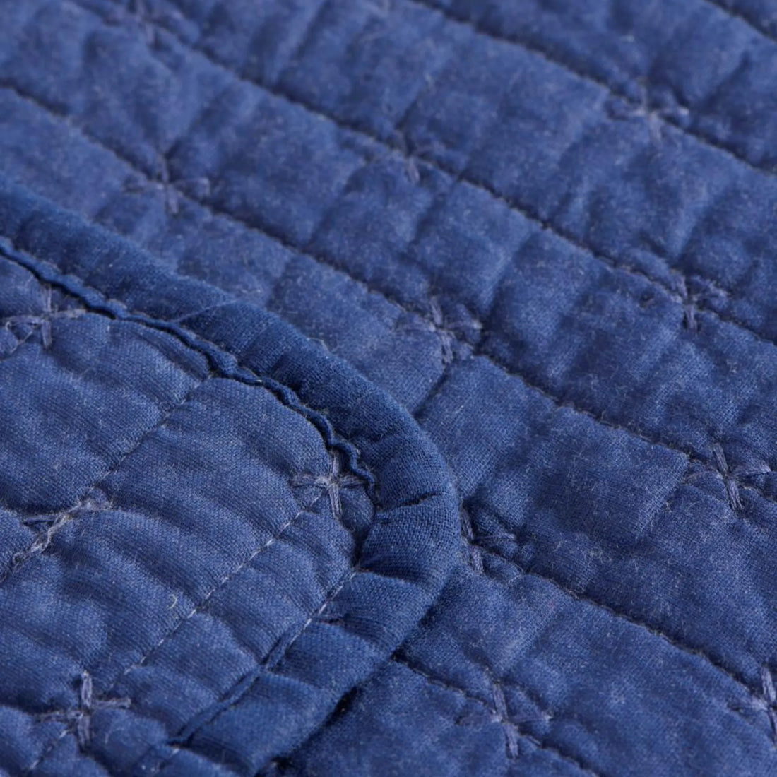 Ib Laursen Quilt Decke Indigo Blau leicht gesteppt 130 x 180 cm