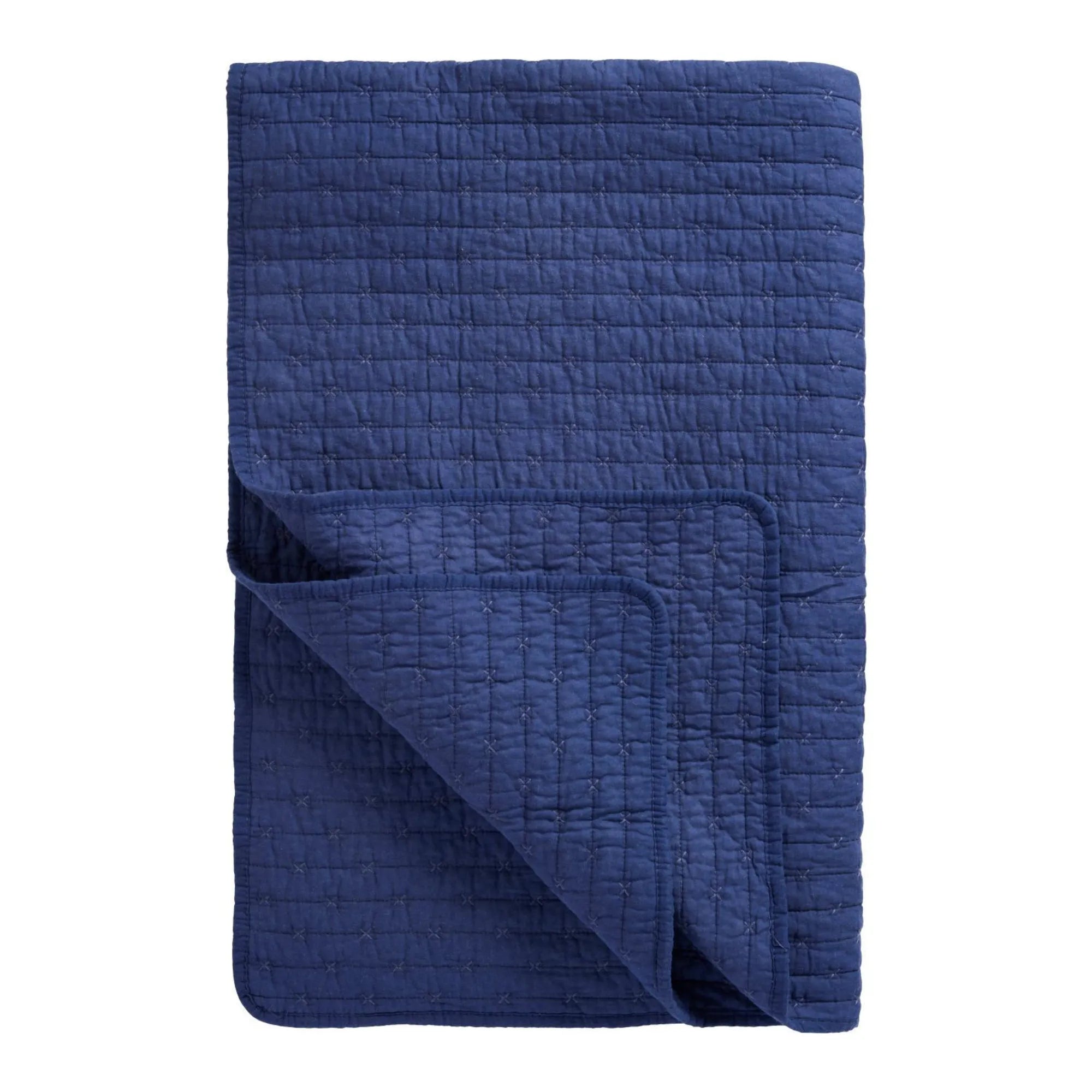 Ib Laursen Quilt Decke Indigo Blau leicht gesteppt 130 x 180 cm