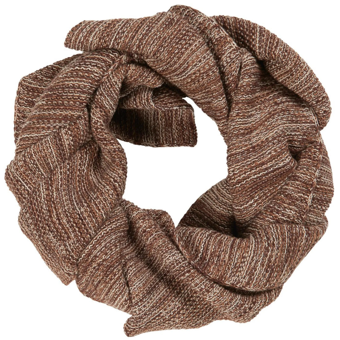 Ib Laursen Strickschal braun melange aus Öko Tex Baumwolle 160 cm
