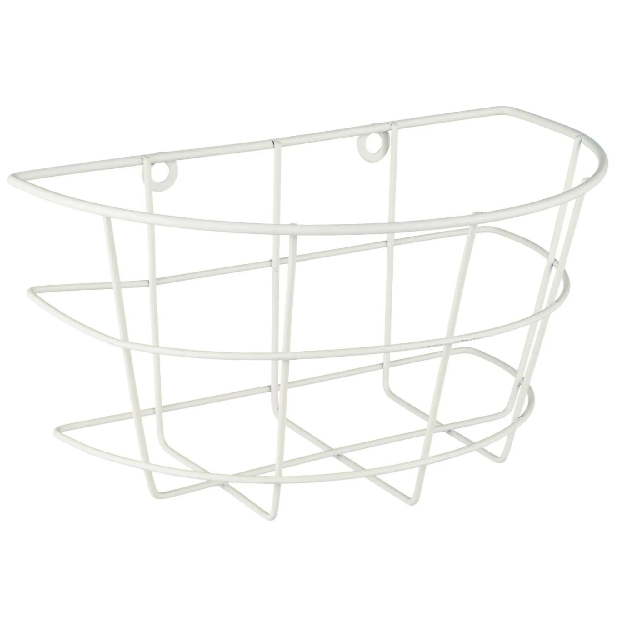 Ib Laursen Wandkorb halbrund weiß aus Eisen 23 cm