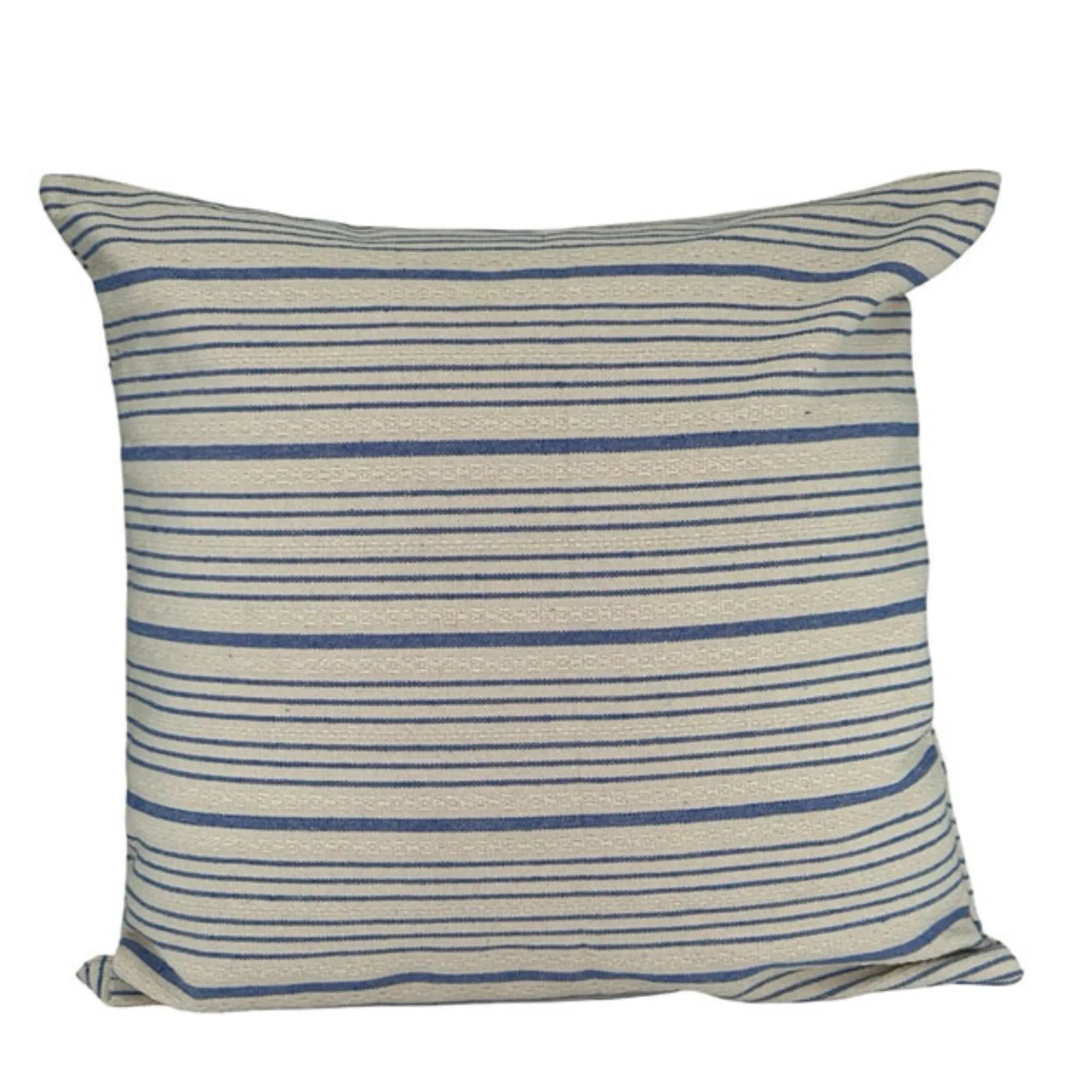 Miljögården Kissenbezug „Stria“ 45 x 45 cm blau gestreift maritim Leinenstruktur