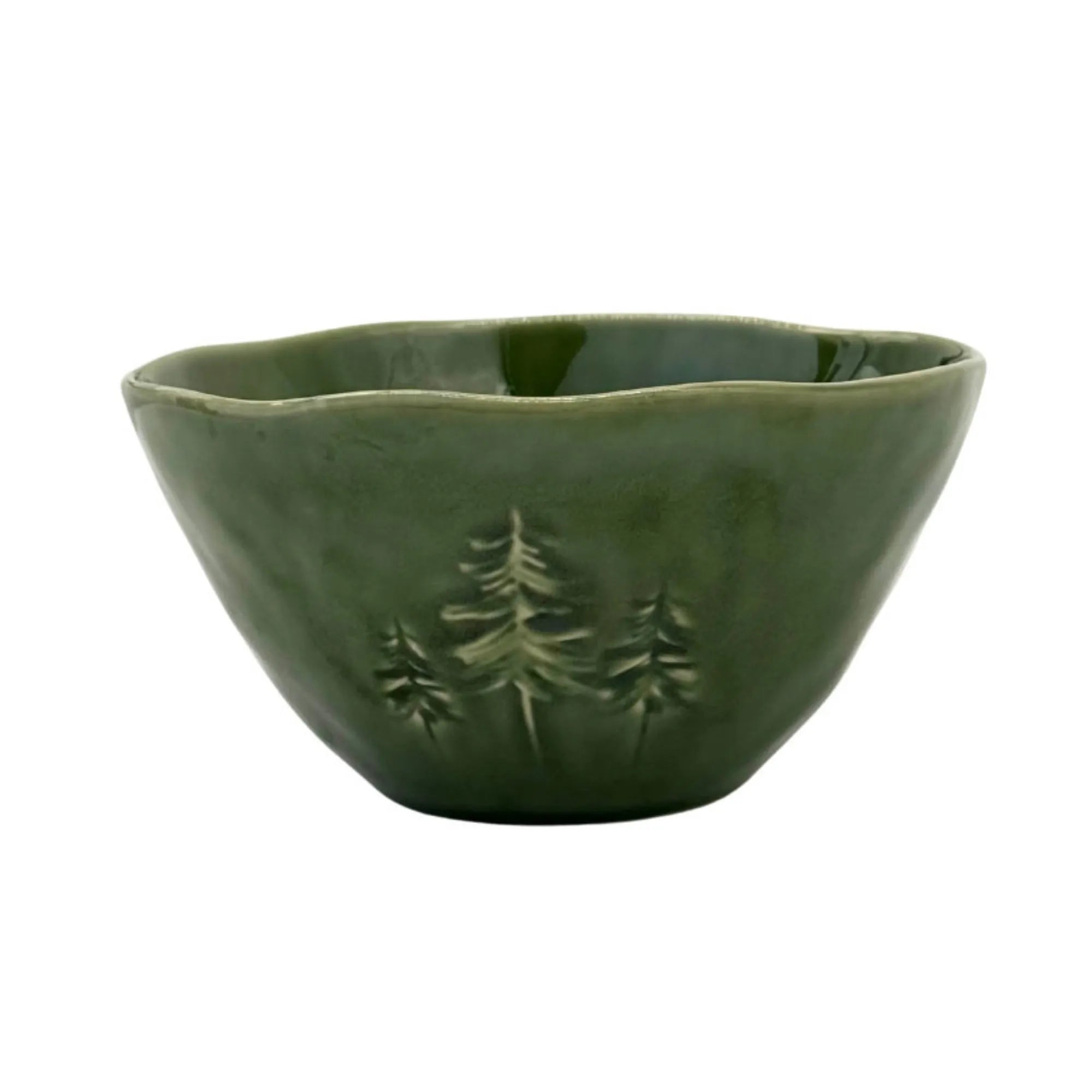 Miljögården Schale „Sylva“ grün mit Tannenmotiv Ø 15,5 cm