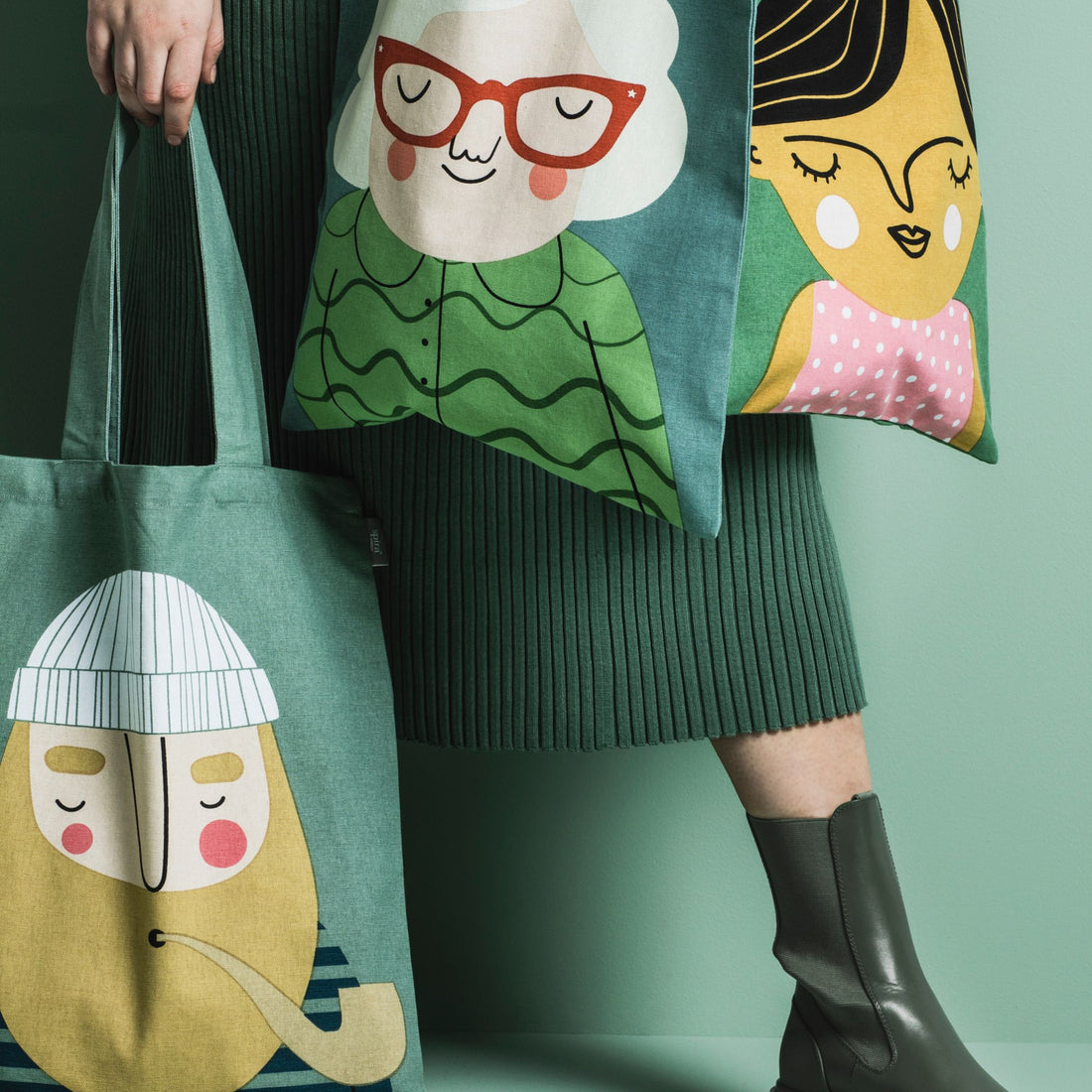 Spira of Sweden Shopper Tasche „Ebbot“ bunt Baumwolle