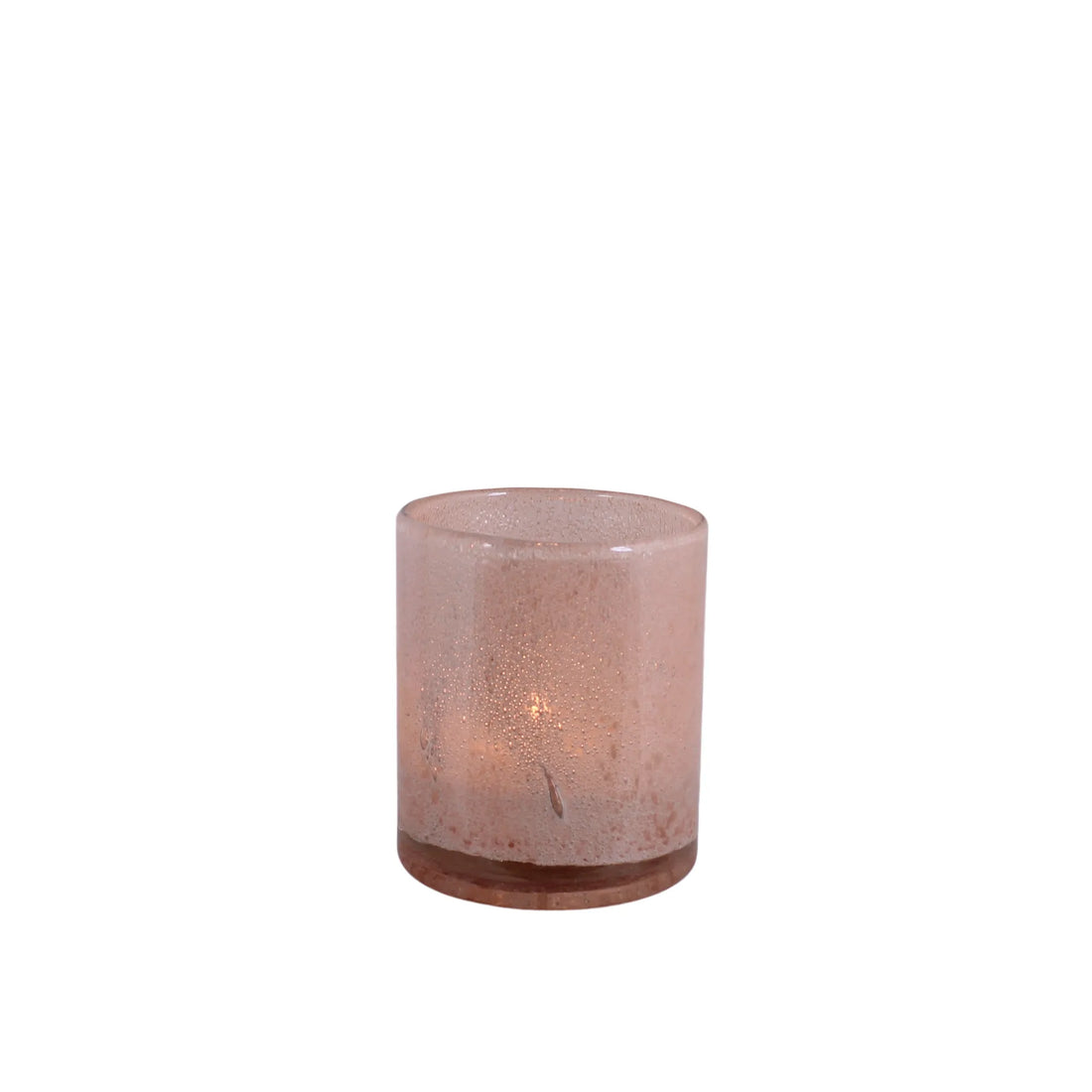 Strömshaga Teelichthalter „Elvira“ Ash Rose aus Glas 9,5 cm