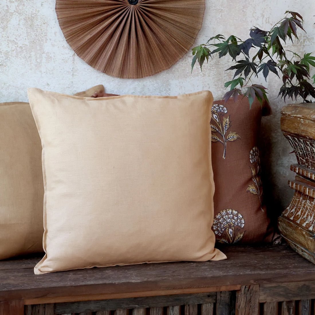 Aix Kissenbezug aus 100 % Leinen in der Farbe Leinen, 50 × 50 cm von Chic Antique
