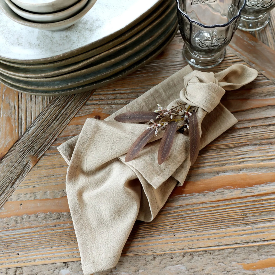 Aix Stoffserviette in Leinen aus 100 % Baumwolle von Chic Antique