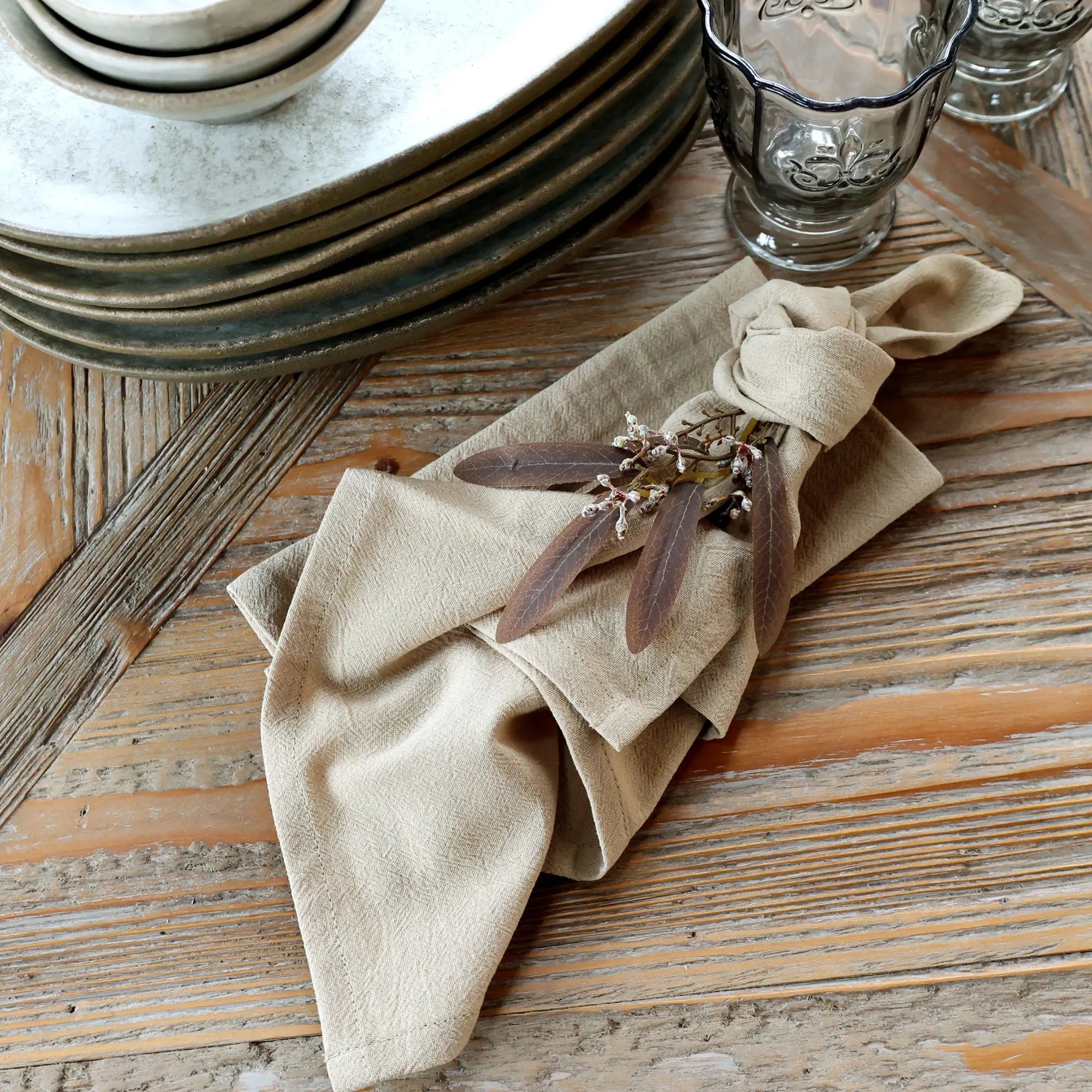 Aix Stoffserviette in Leinen aus 100 % Baumwolle von Chic Antique