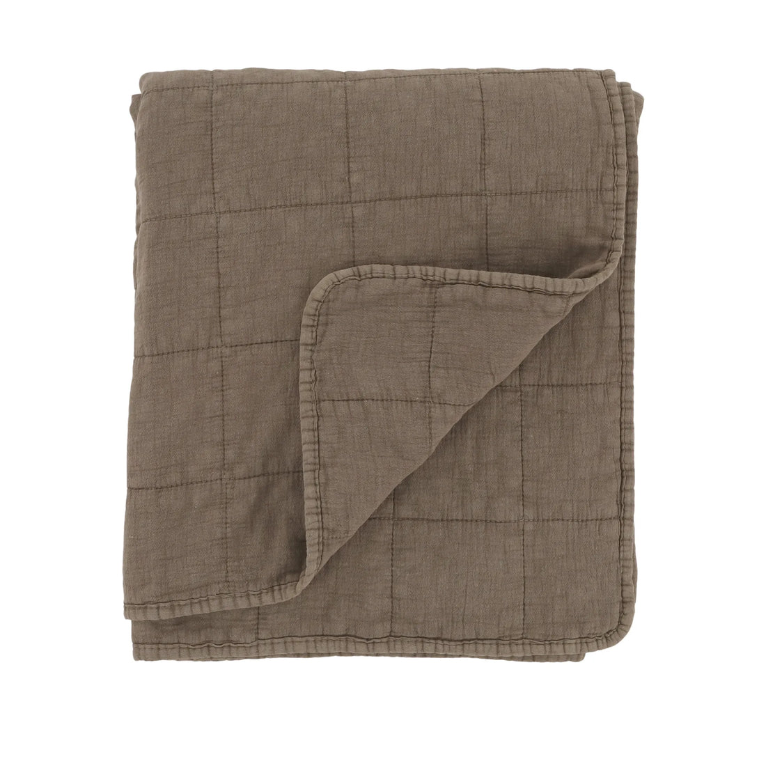 Chic Antique Aix Vintage Quilt aus Baumwolle in Walnuss 130 × 180 cm