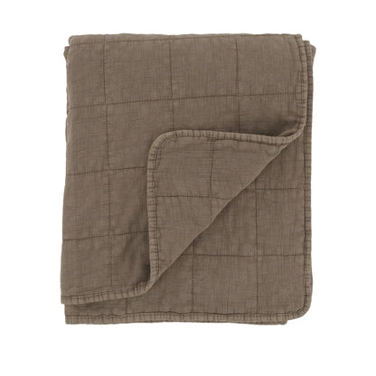 Chic Antique Aix Vintage Quilt aus Baumwolle in Walnuss 130 × 180 cm