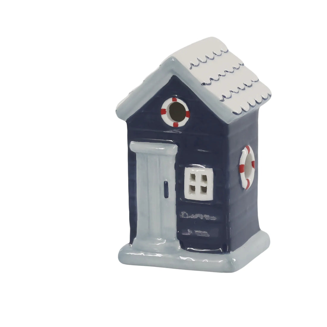 Chic Antique Strandhaus "Ocean" dunkelblau Keramik 10 cm handbemalt