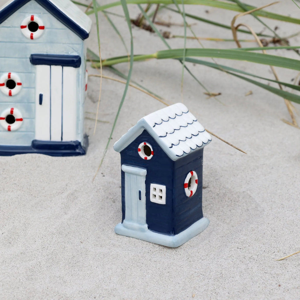 Chic Antique Strandhaus "Ocean" dunkelblau Keramik 10 cm handbemalt