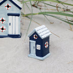 Chic Antique Strandhaus "Ocean" dunkelblau Keramik 10 cm handbemalt