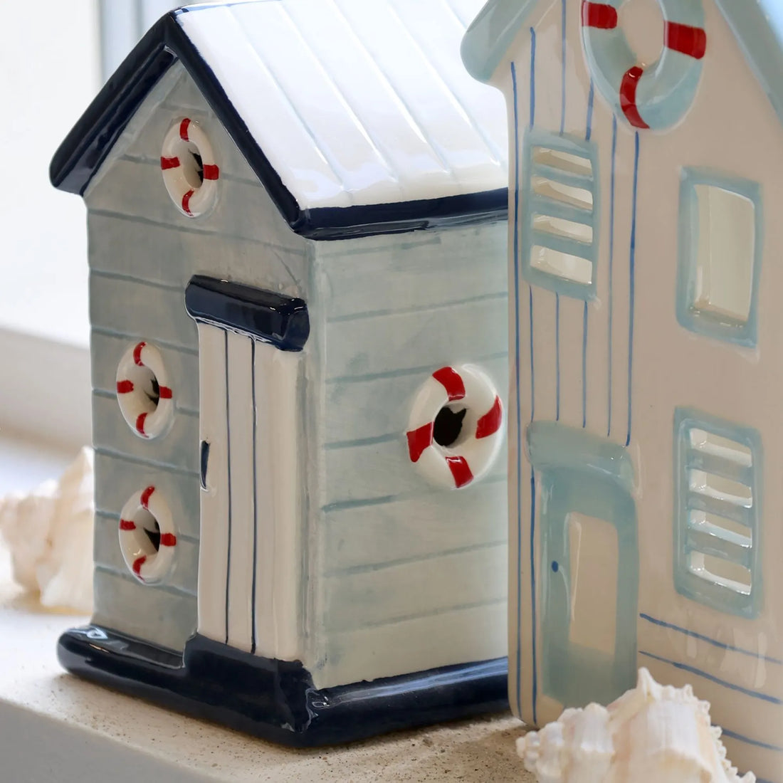 Chic antique strandhaus hellblau fenster rettungsringe 15,5 cm anna und ole shop
