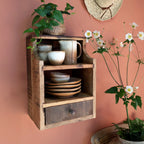 Grimaud Holzregal mit Schublade aus gealtertem Holz von Chic Antique
