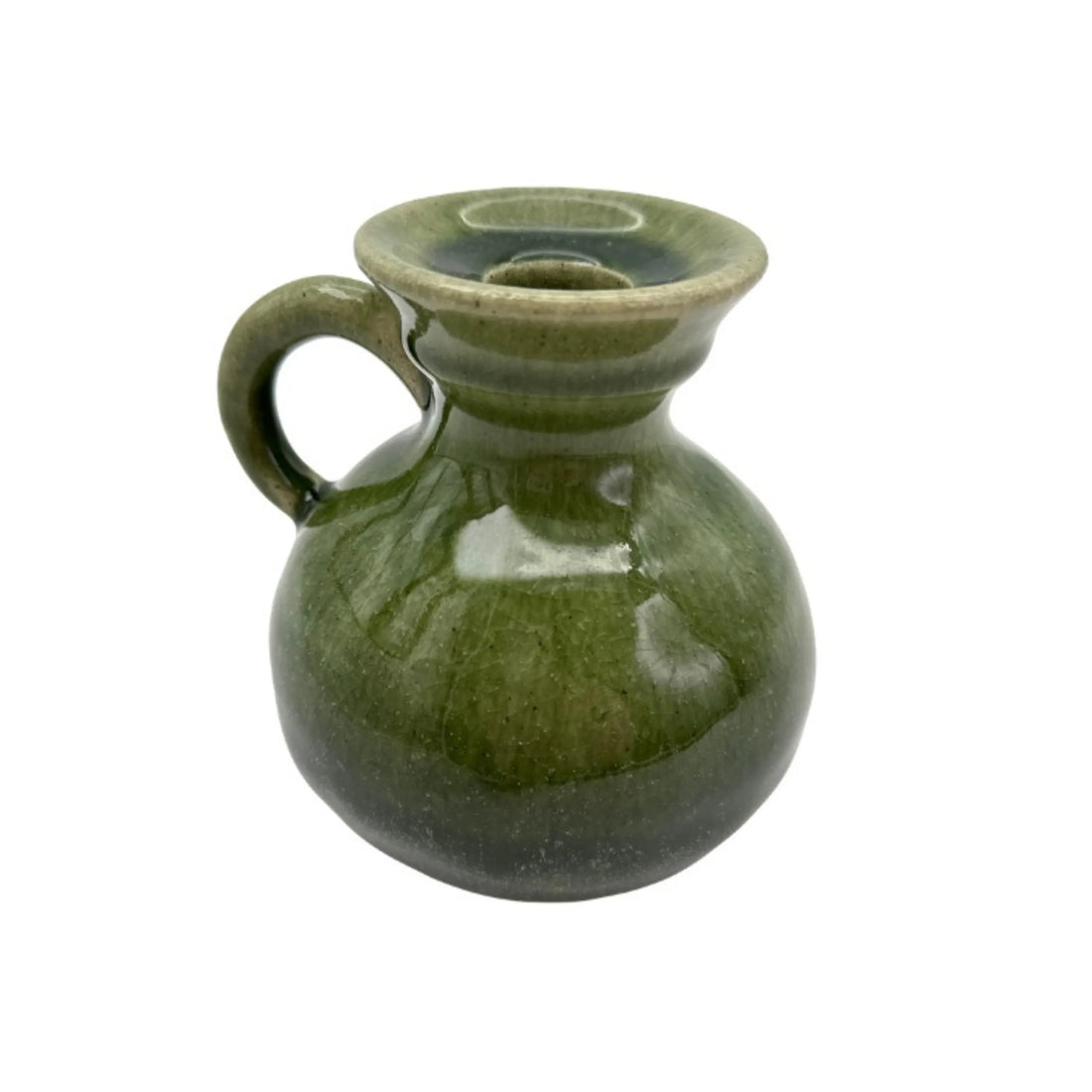 Miljögården Kerzenhalter „Mossy Green“ grün aus Steinzeug 11,5 cm