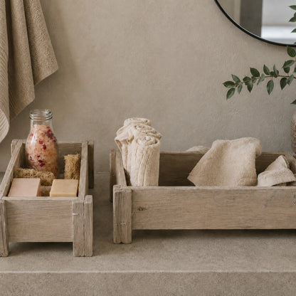 Holzbox mit Gitterboden aus Naturholz zur Aufbewahrung und Dekoration