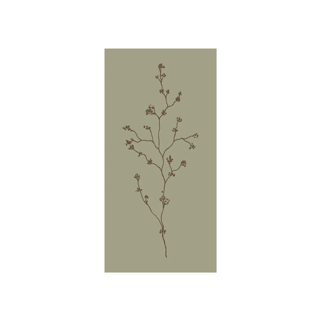Servietten mit Blütenzweig in Moosgrün 20 × 10 cm, 16 Stück von Ib Laursen