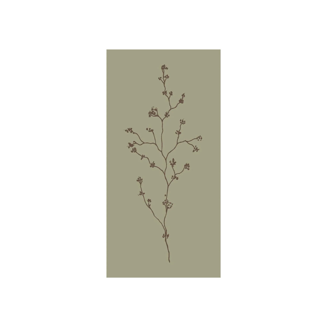 Servietten mit Blütenzweig in Moosgrün 20 × 10 cm, 16 Stück von Ib Laursen