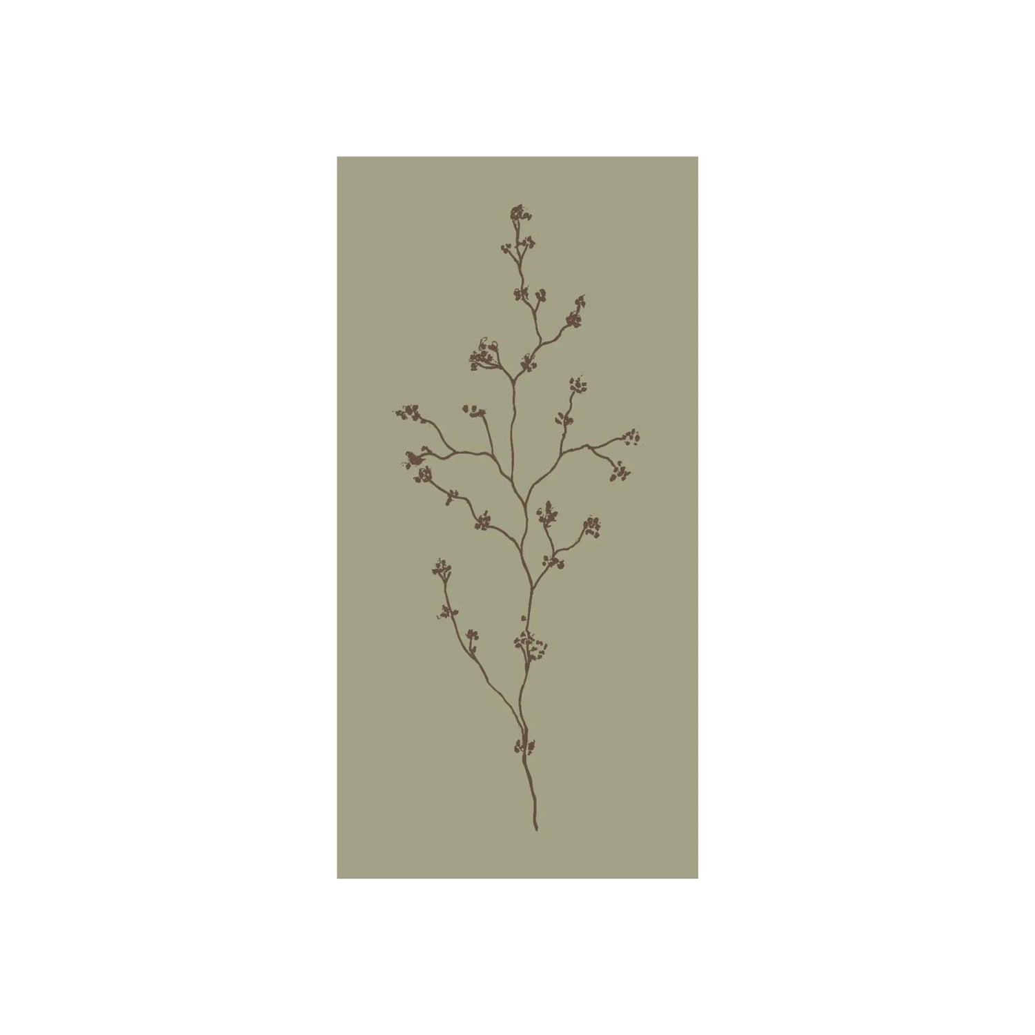 Servietten mit Blütenzweig in Moosgrün 20 × 10 cm, 16 Stück von Ib Laursen