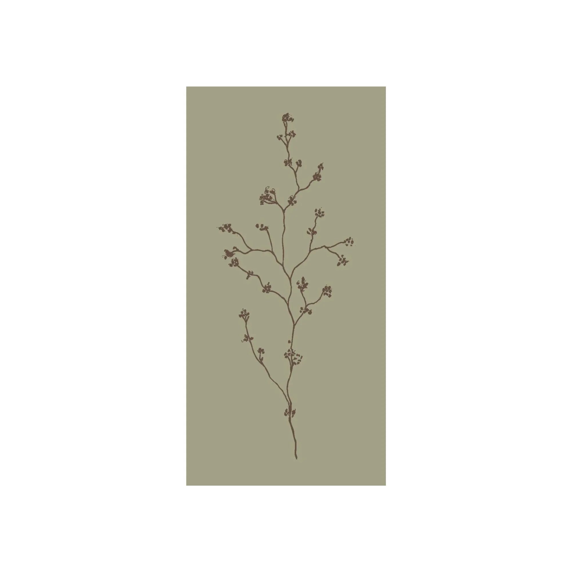 Servietten mit Blütenzweig in Moosgrün 20 × 10 cm, 16 Stück von Ib Laursen