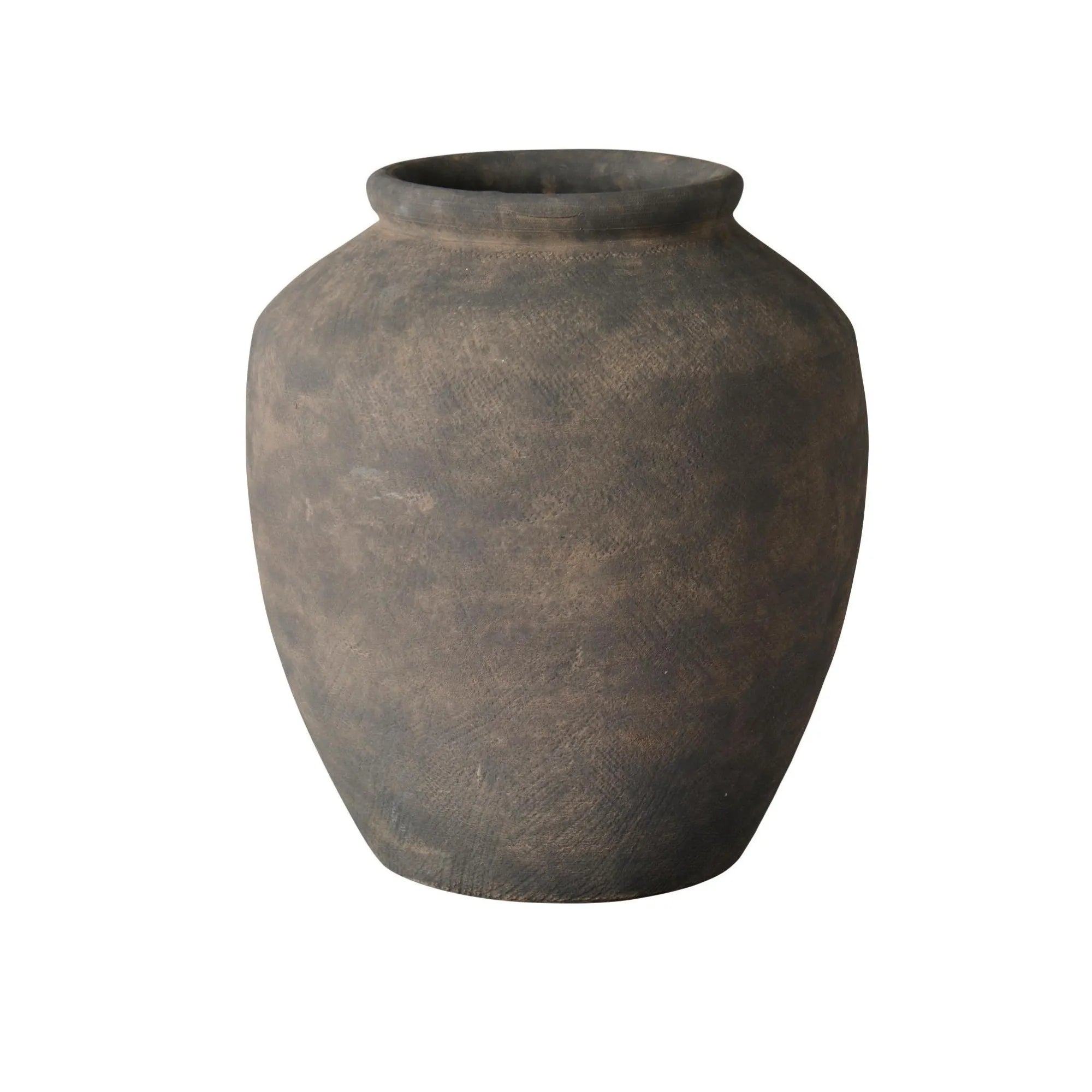 Terrakotta Krug Minerva von Ib Laursen in Braun mit handbemalter Oberfläche.