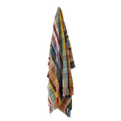 Bloomingville Decke "Emily" bunt kariert 130 x 160 cm aus Baumwolle