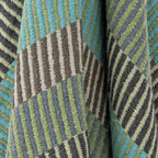 Bloomingville Decke "Isnel" blau gestreift 130 x 160 cm aus receycelter Baumwolle