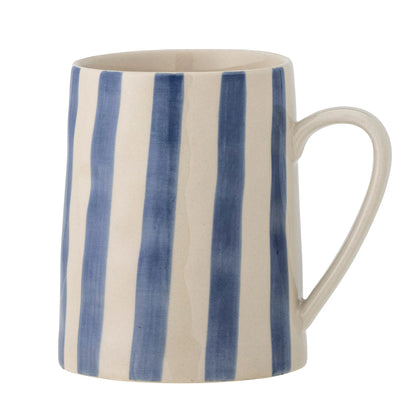 Bloomingville Tasse Becher "Begonia" blau gestreift 440 ml