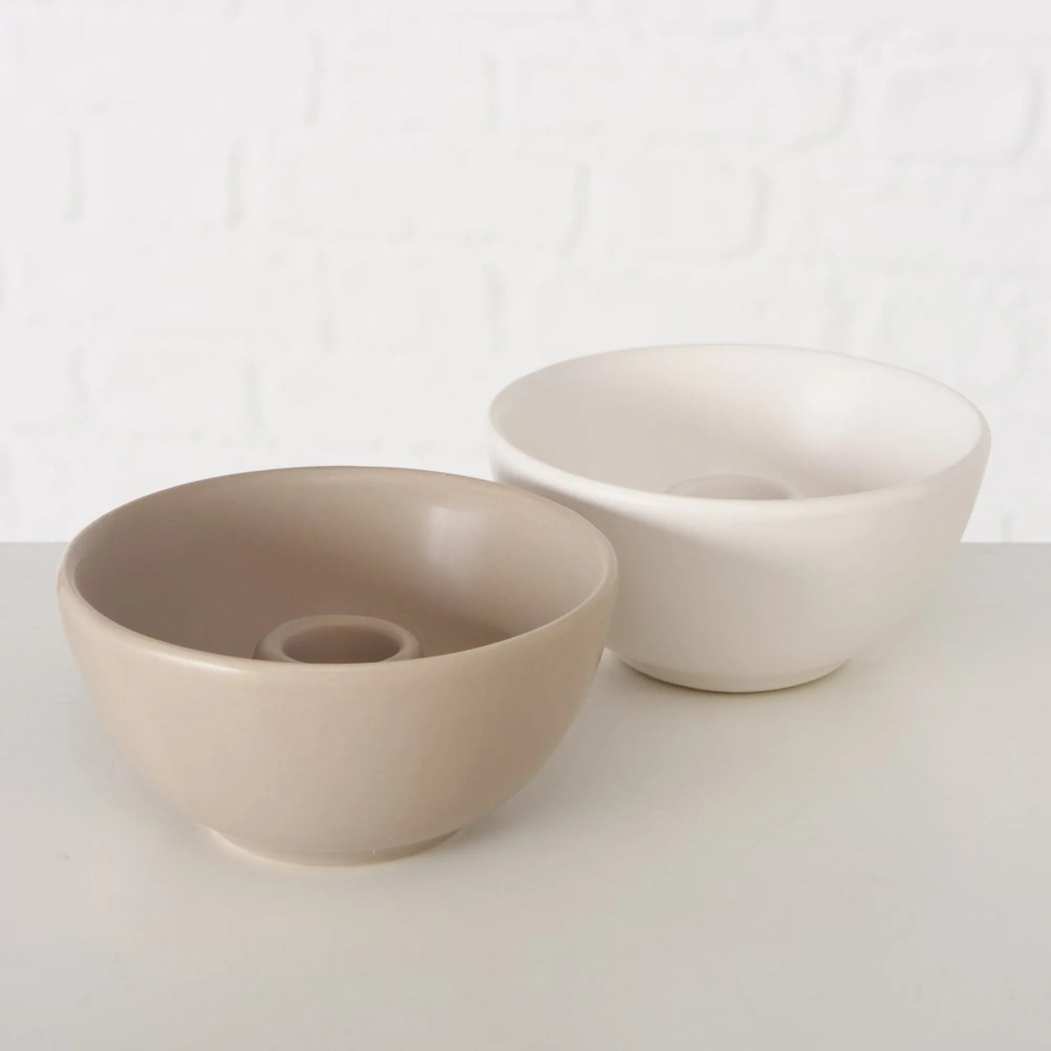 Boltze Kerzenleuchter "Franyo" weiß oder beige ø 10 cm