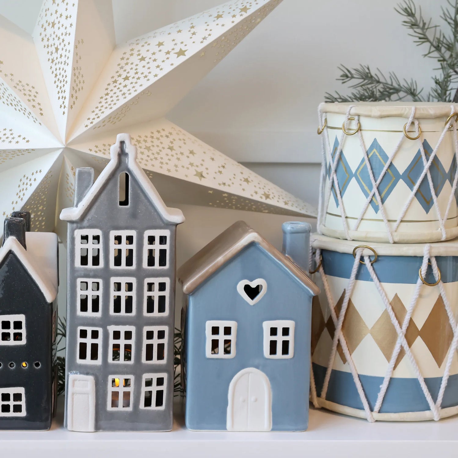 Chic Antique "Chamonix" Haus für Teelichter grau 25 cm