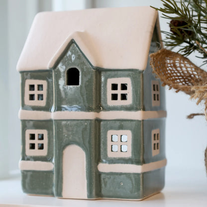 Chic Antique "Chamonix" Haus für Teelichter verte grün 14 cm