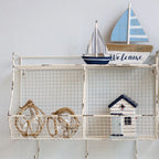 Segelboot Set aus Holz blau & Weiß von Chic Antique