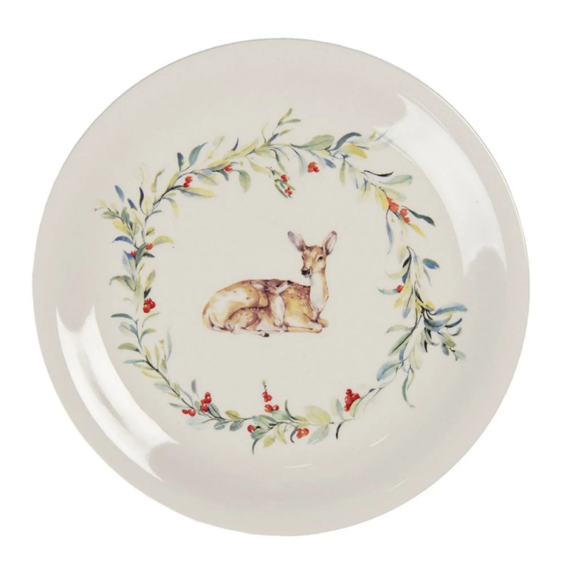 Clayre &amp; Eef großer ø 28 cm Servier-Teller Herbst Winter "Rehe"