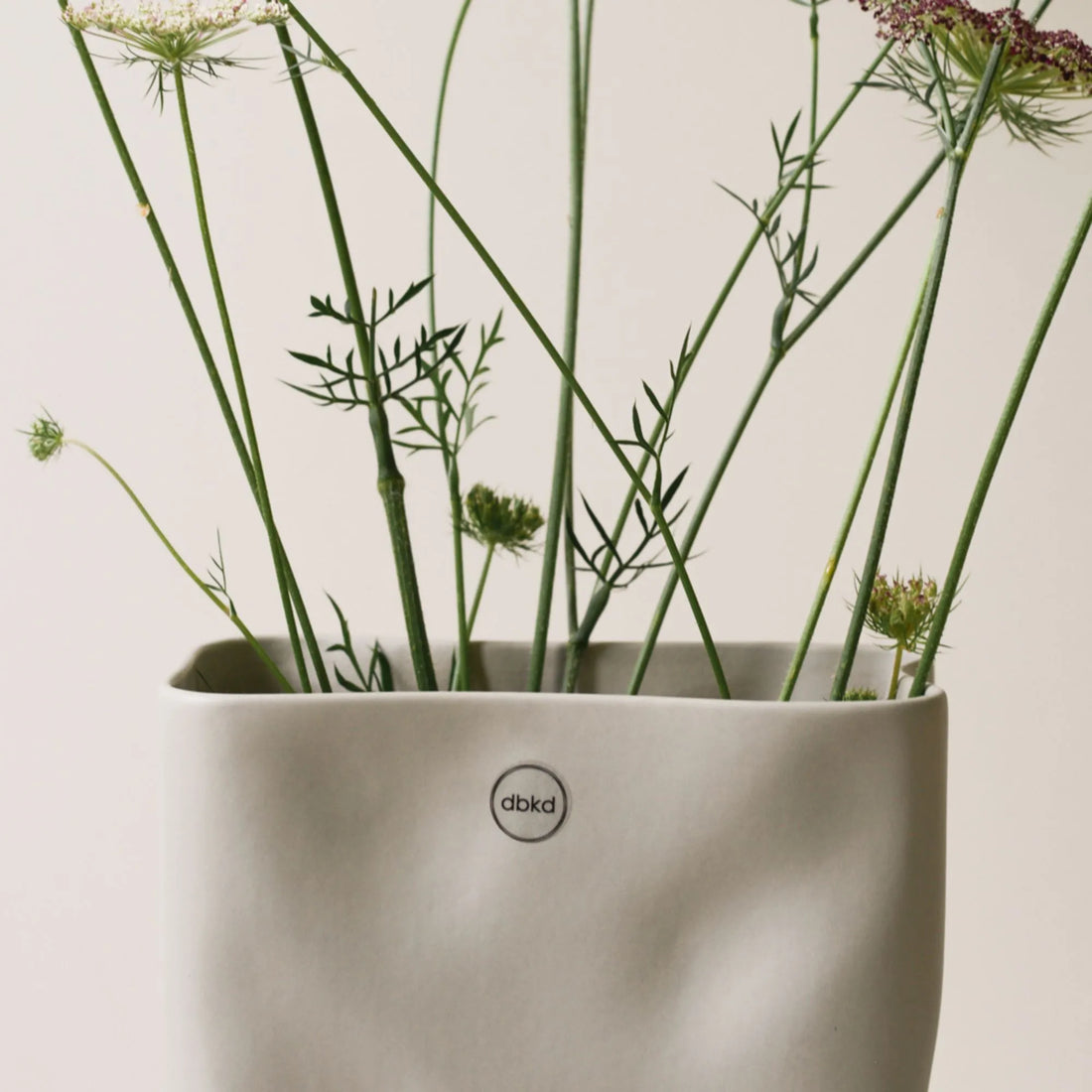 DBKD Vase „Meadow“ grau beige 18 cm
