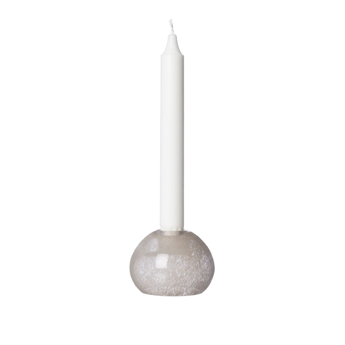 ERNST Kerzenhalter aus Glas beige meliert