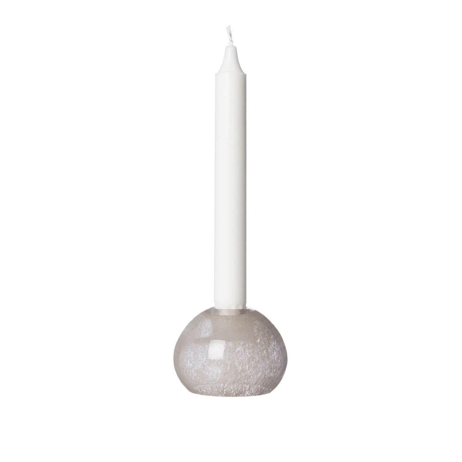 ERNST Kerzenhalter aus Glas beige meliert