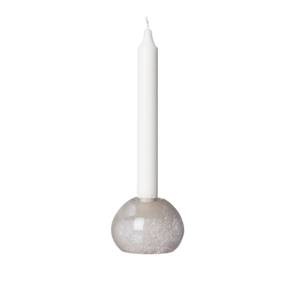 ERNST Kerzenhalter aus Glas beige meliert