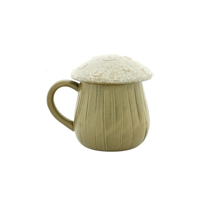 Home Society Tasse mit Deckel „Pilz“ aus Porzellan