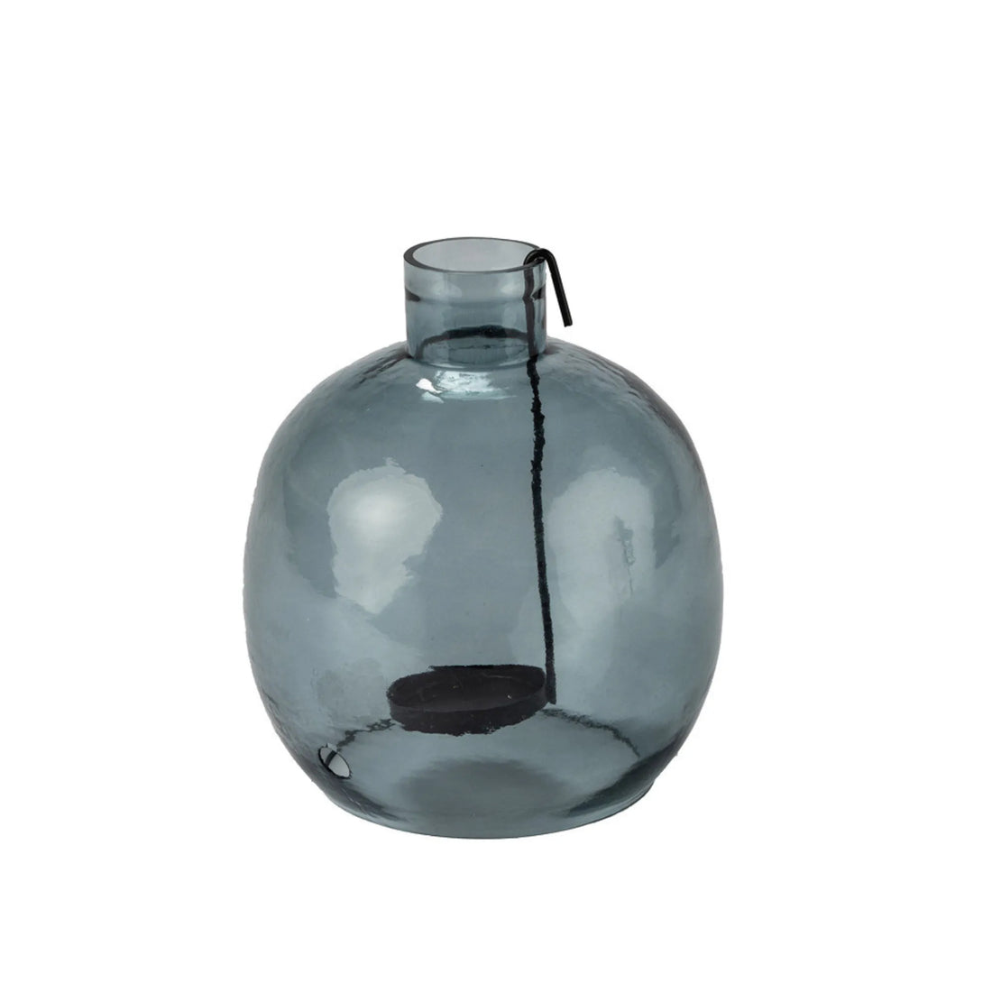 Home Society Kerzenhalter Laterne "Ojen" blau aus Glas 20 x 18 cm
