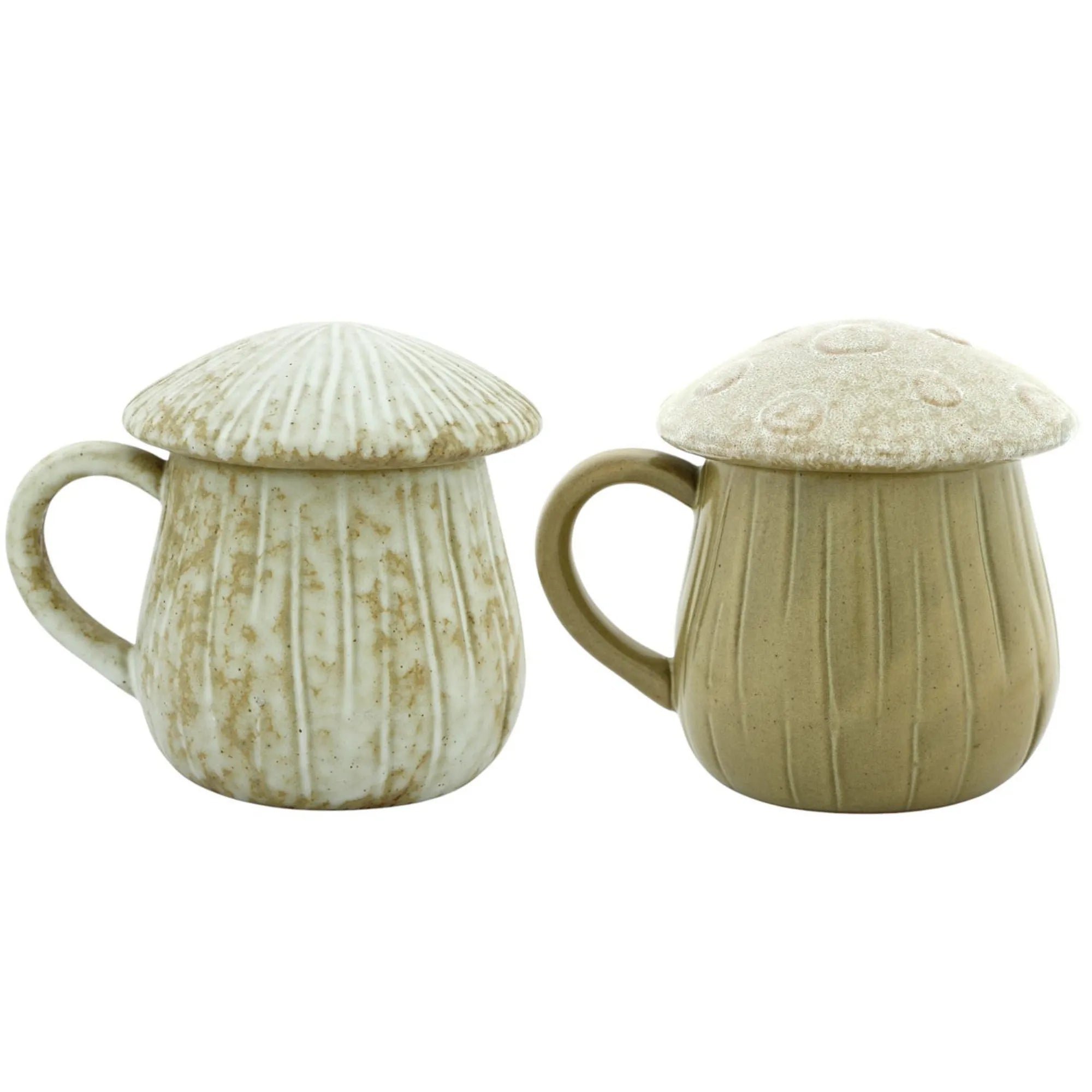 Home Society Tasse mit Deckel „Pilz“ aus Porzellan