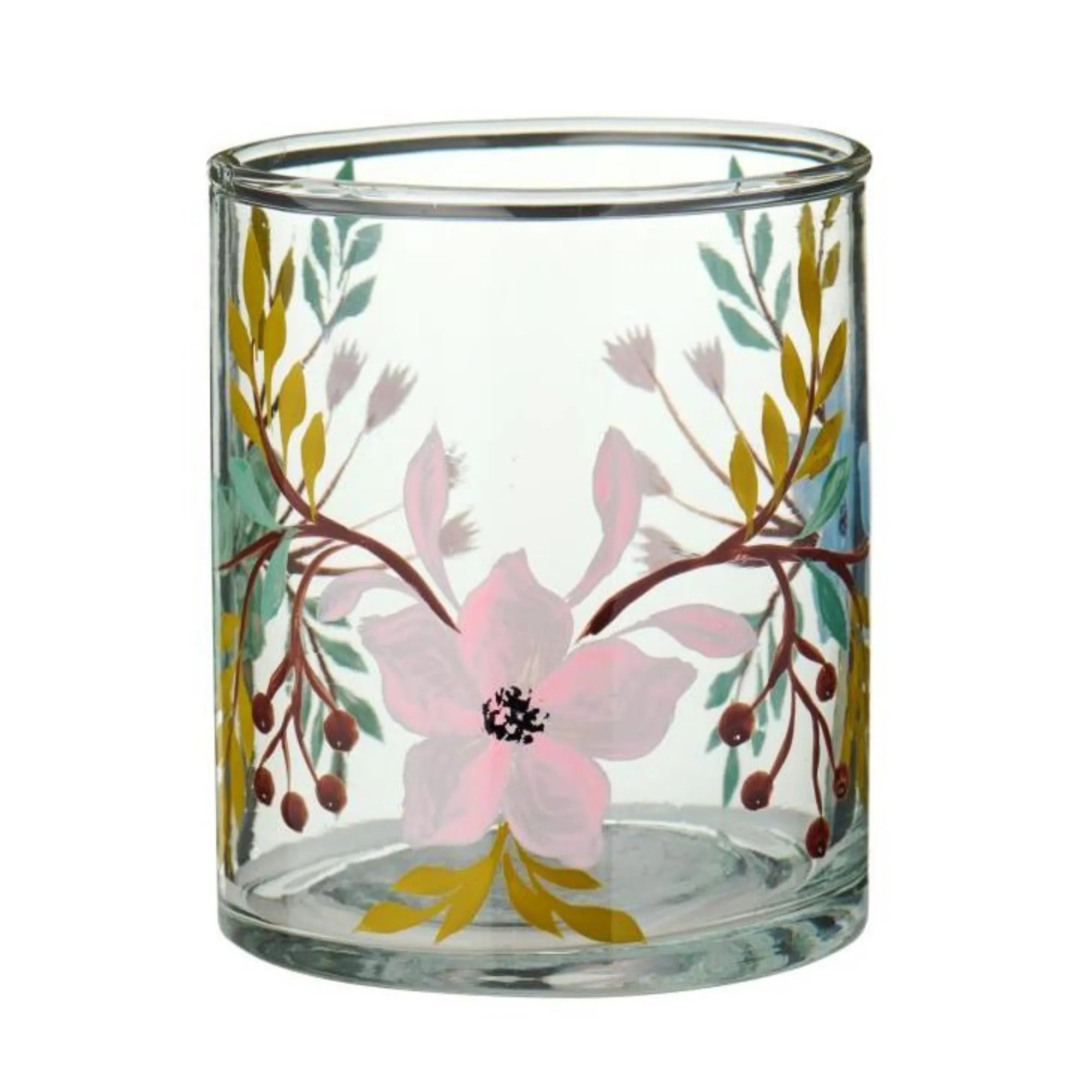Ib Laursen Teelichthalter aus Glas handbemalt – 6 florale Designs