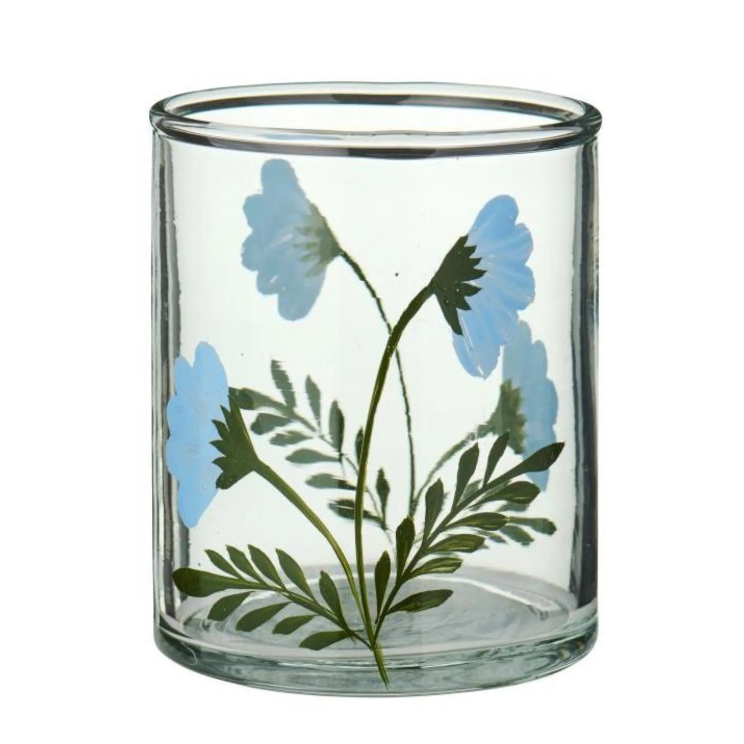 Ib Laursen Teelichthalter aus Glas handbemalt – 6 florale Designs