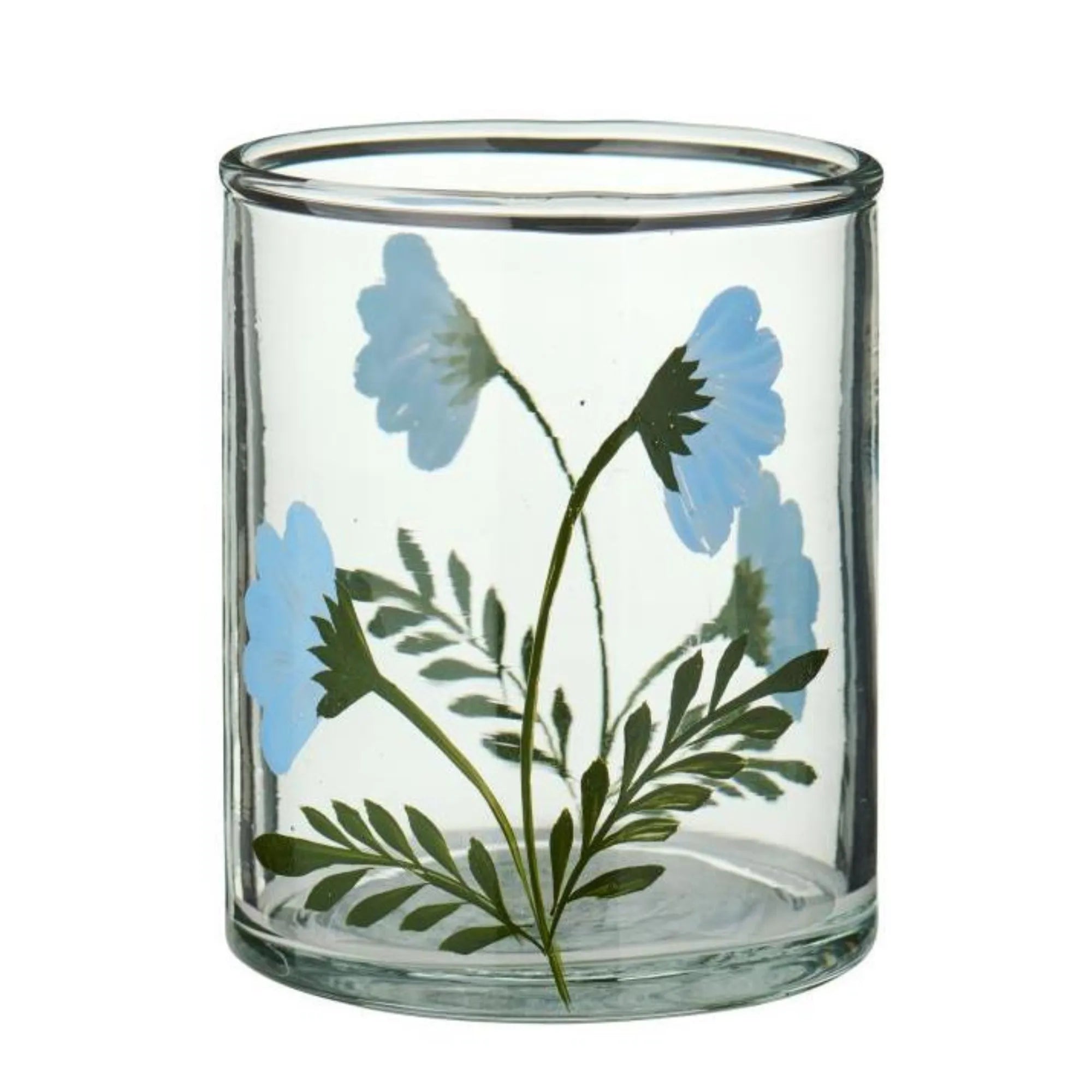 Ib Laursen Teelichthalter aus Glas handbemalt – 6 florale Designs