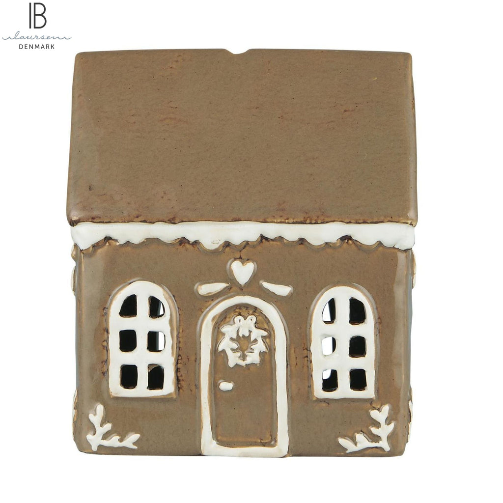 Ib Laursen Teelichthaus "Lebkuchen" weißer Türkranz Weihnachten